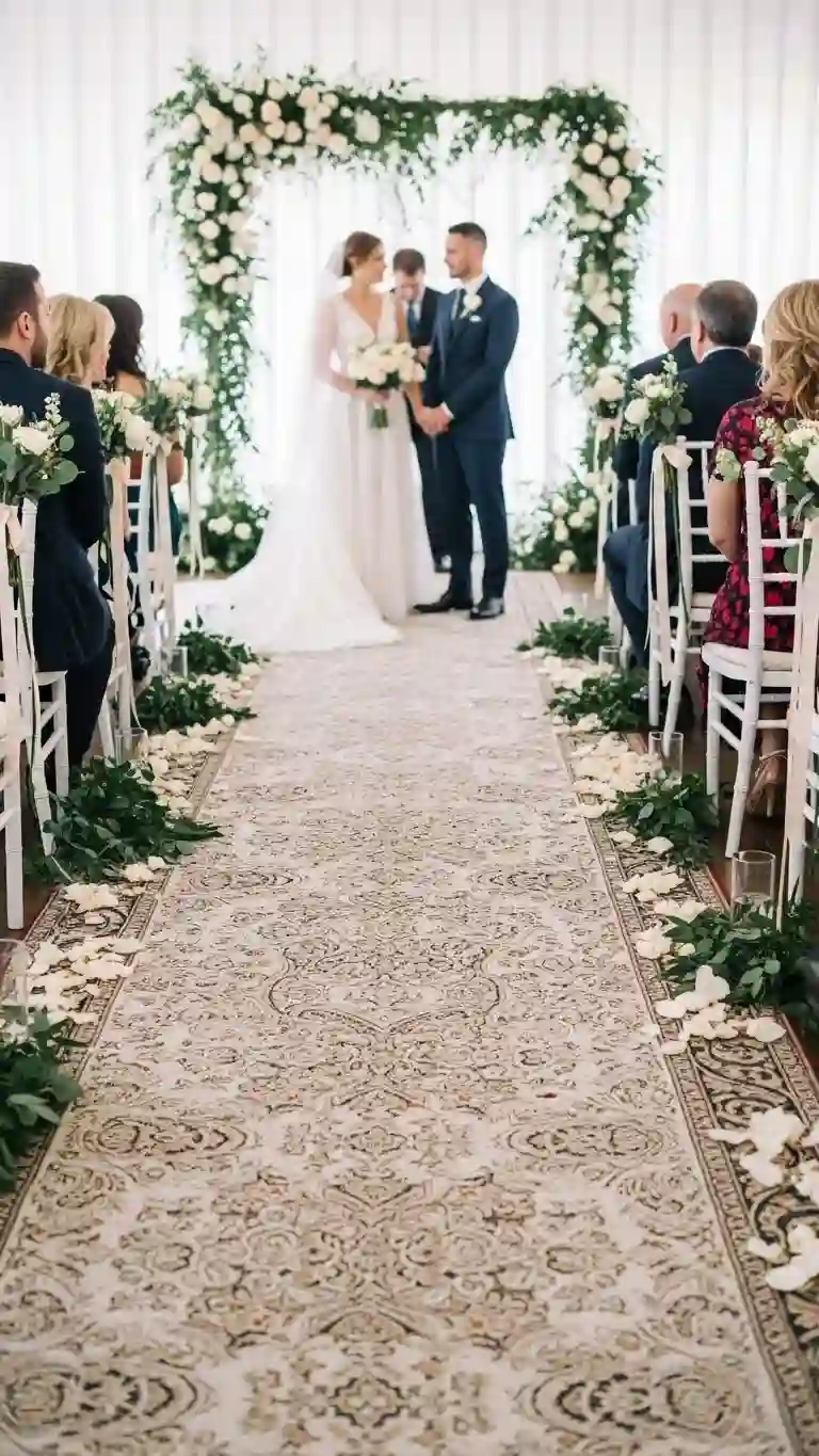 27 Classy Wedding Ceremony Décor Ideas You’ll Love 21 Luxury Carpet or Runner for the Aisle Walk