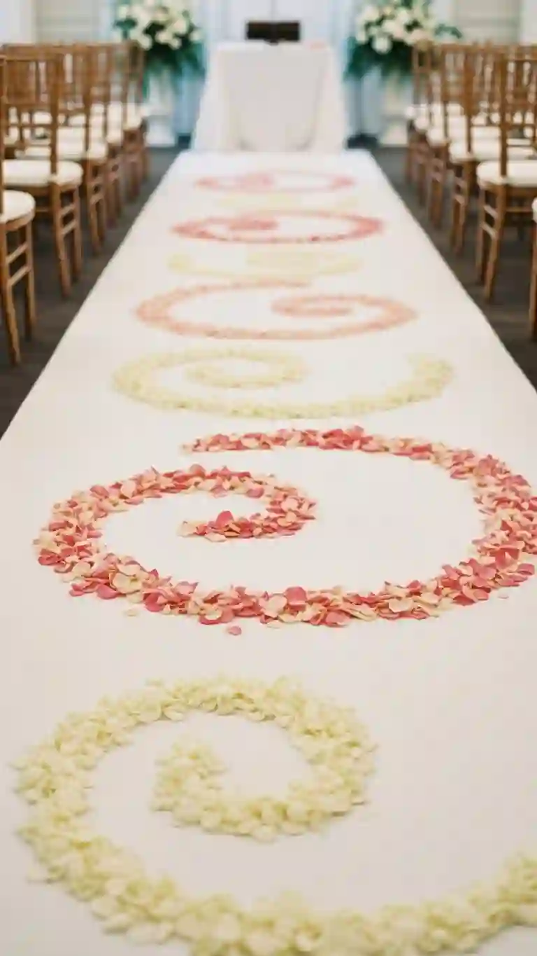 27 Classy Wedding Ceremony Décor Ideas You’ll Love 28 Elegant Flower Petal Patterns Along the Aisle