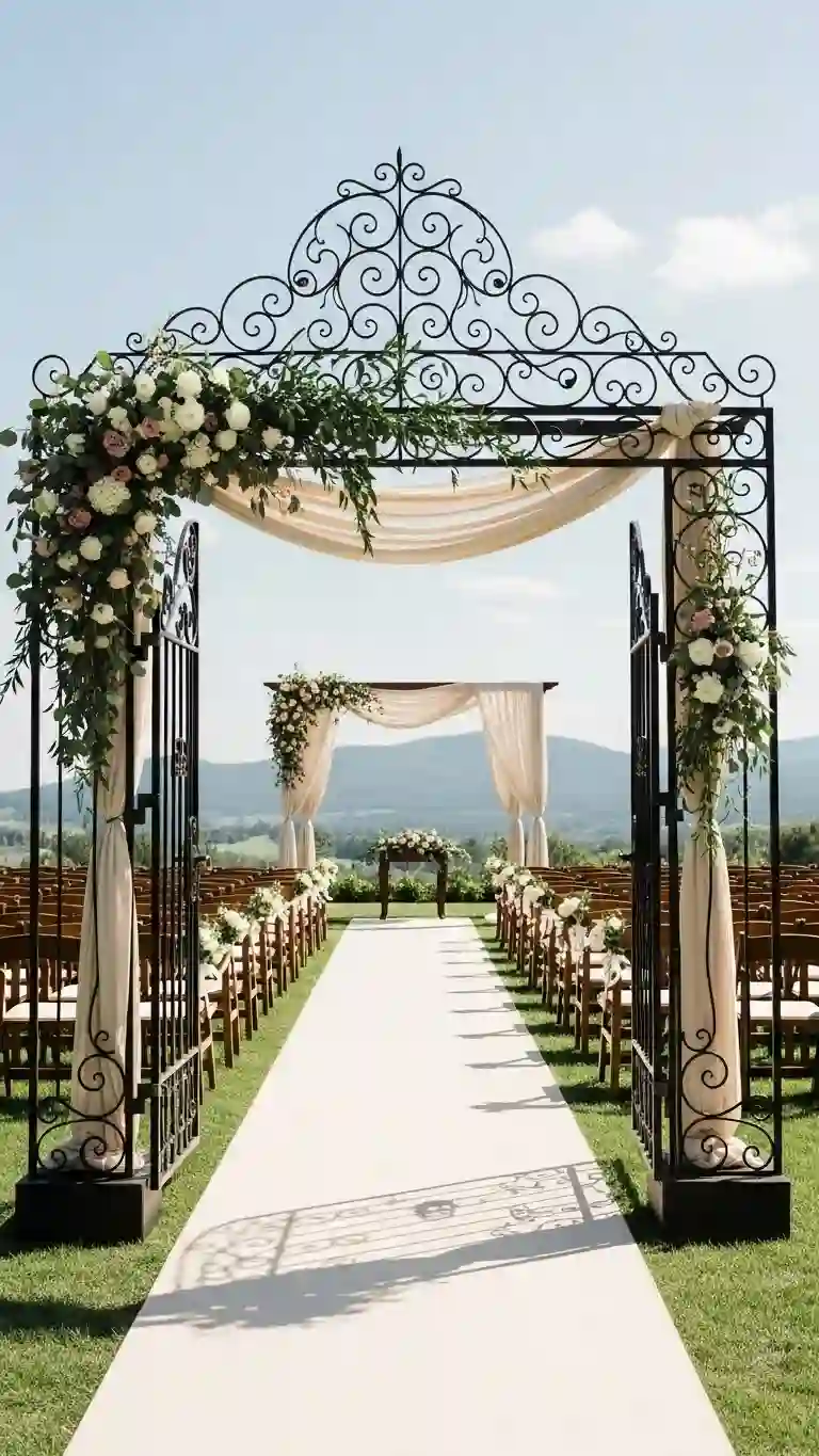27 Classy Wedding Ceremony Décor Ideas You’ll Love 31 Decorative Aisle Gates or Entry Frames