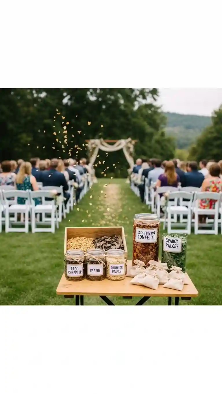 25 Backyard Wedding Ceremony Decor You’ll Love 24 Eco-Friendly Confetti Station
