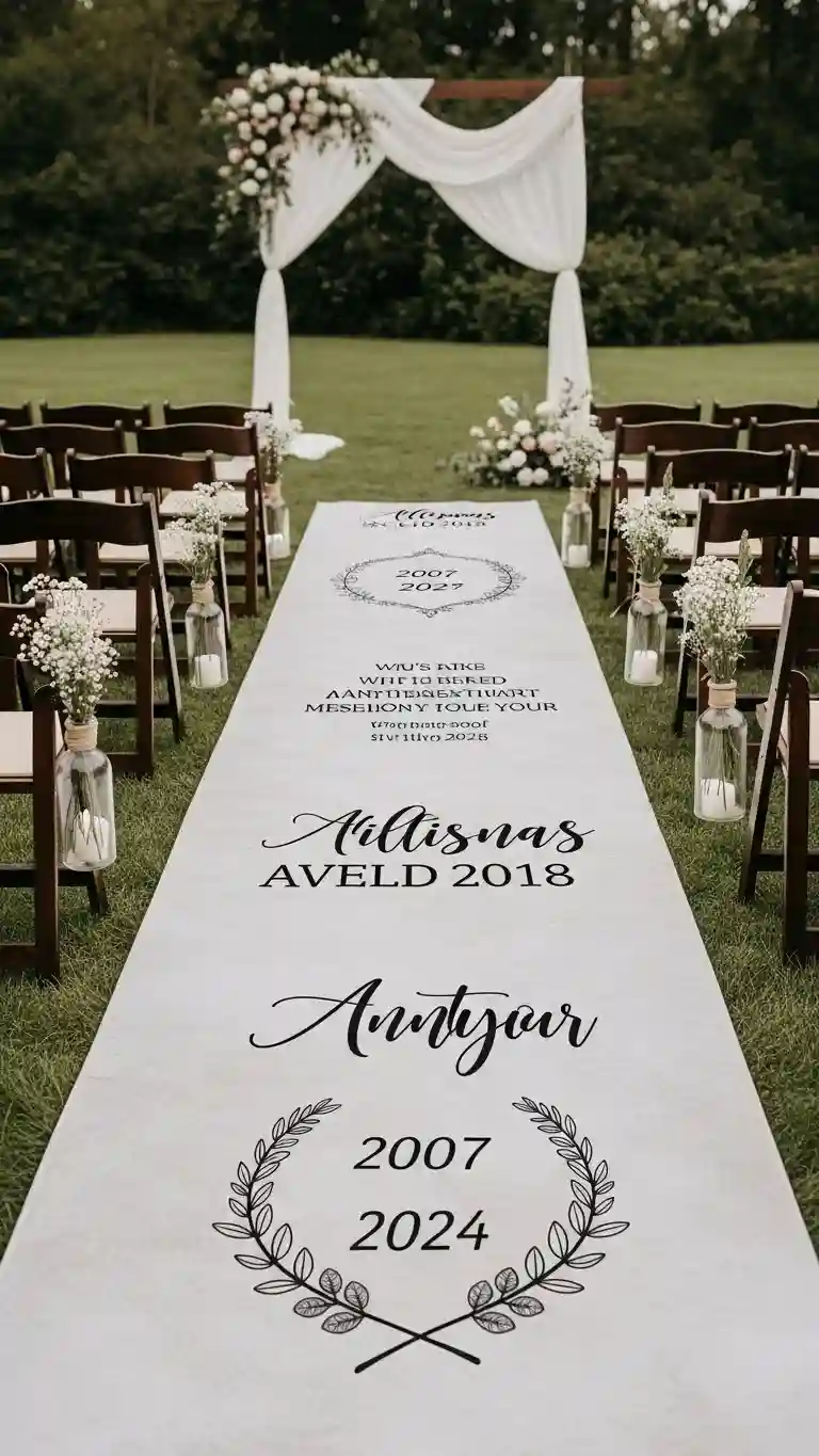 25 Backyard Wedding Ceremony Decor You’ll Love 14 Personalized Aisle Runner