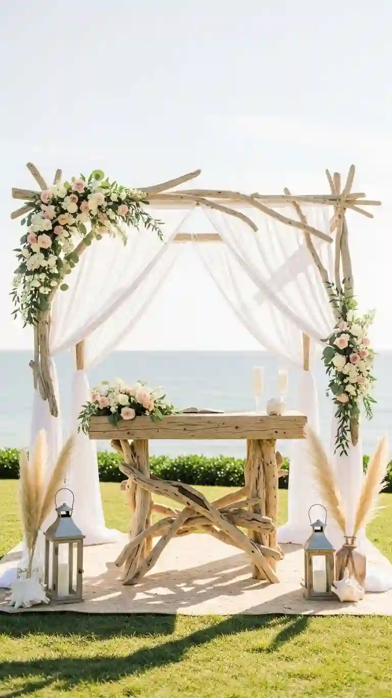 Coastal Altar with Driftwood and Soft Neutrals Coastal Altar with Driftwood and Soft Neutrals