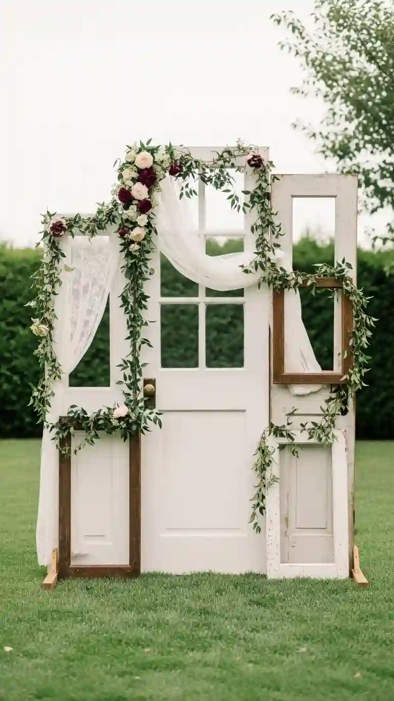Vintage Door Frame Wedding Altar with Character Vintage Door Frame Wedding Altar with Character
