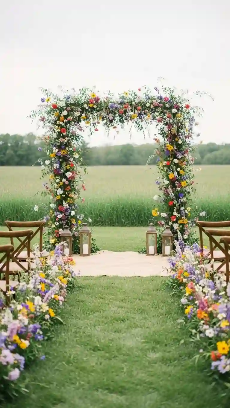 Wildflower Meadow-Style Altar for a Free-Spirit Ceremony Wildflower Meadow-Style Altar for a Free-Spirit Ceremony