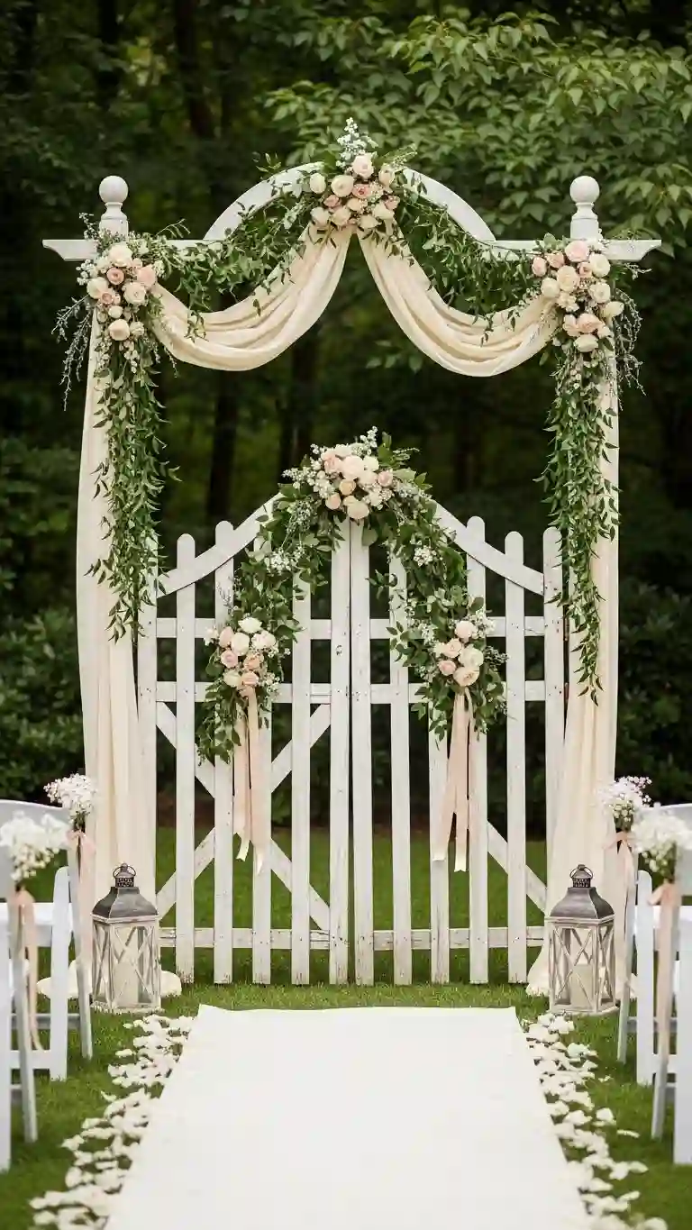 Garden Gate Wedding Altar for a Fairytale Feel Garden Gate Wedding Altar for a Fairytale Feel