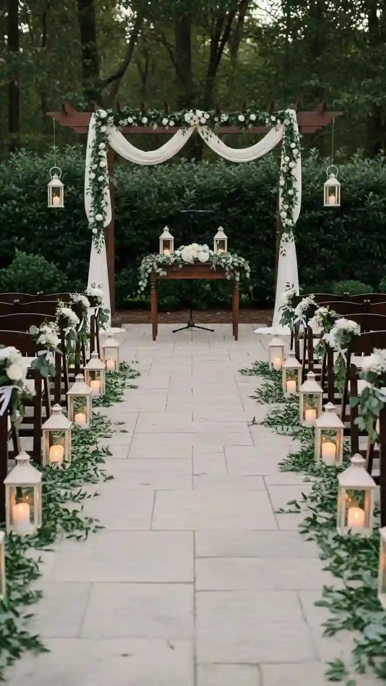 Lantern-Lined Altar for Warm Evening Ceremonies Lantern-Lined Altar for Warm Evening Ceremonies