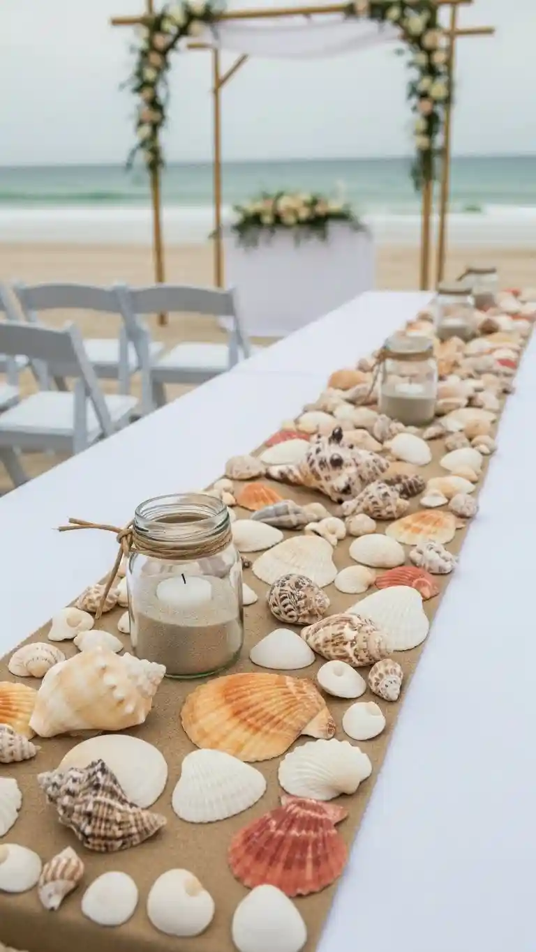 Aisle Runners with Coastal Motifs Seashell Table Runners