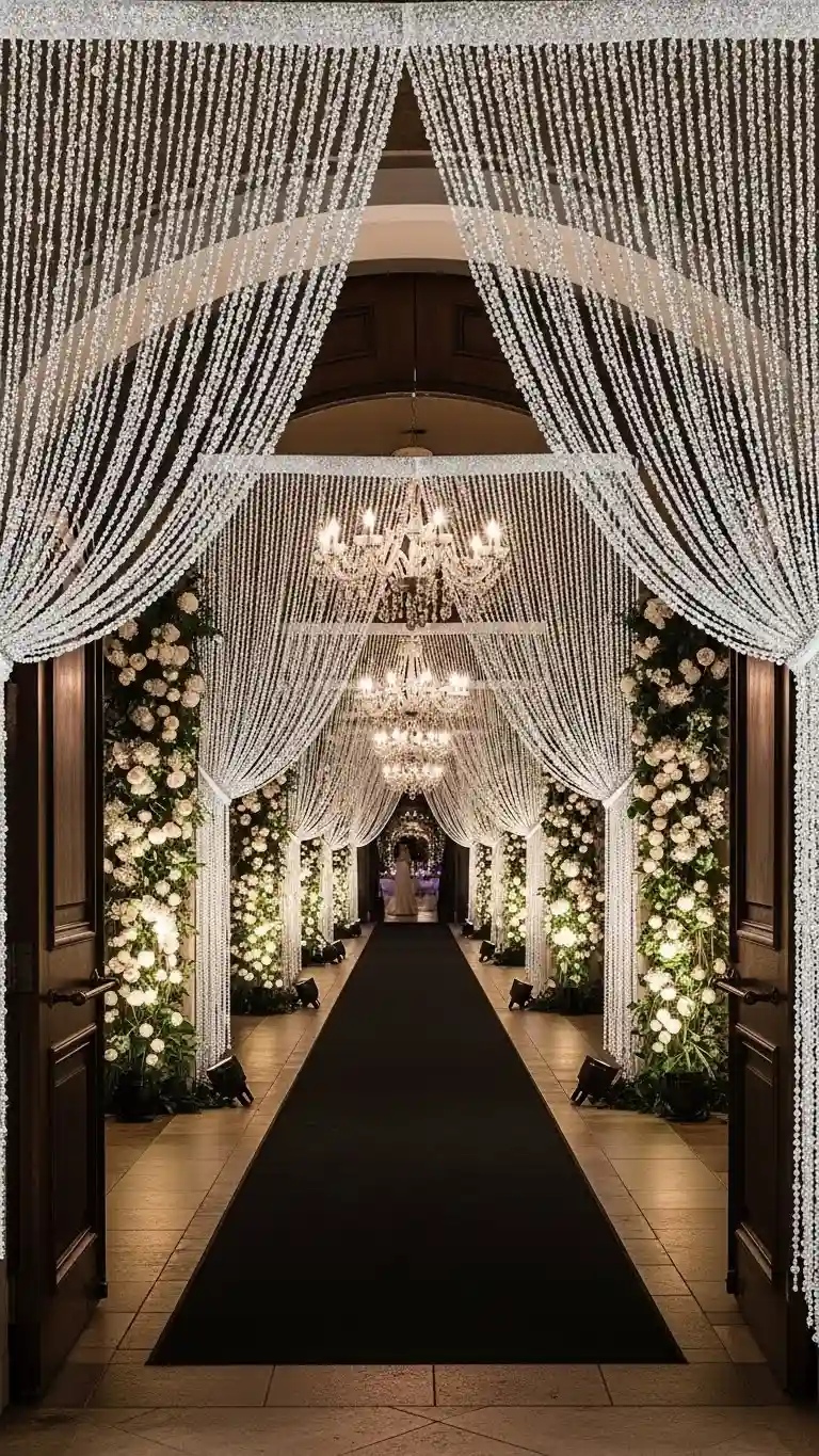 Aisle Runners with Coastal Motifs Crystal or Beaded Curtains for Glamorous Sparkle