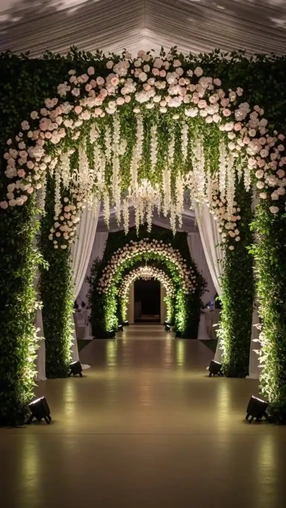 Aisle Runners with Coastal Motifs Hanging Florals or Vertical Gardens