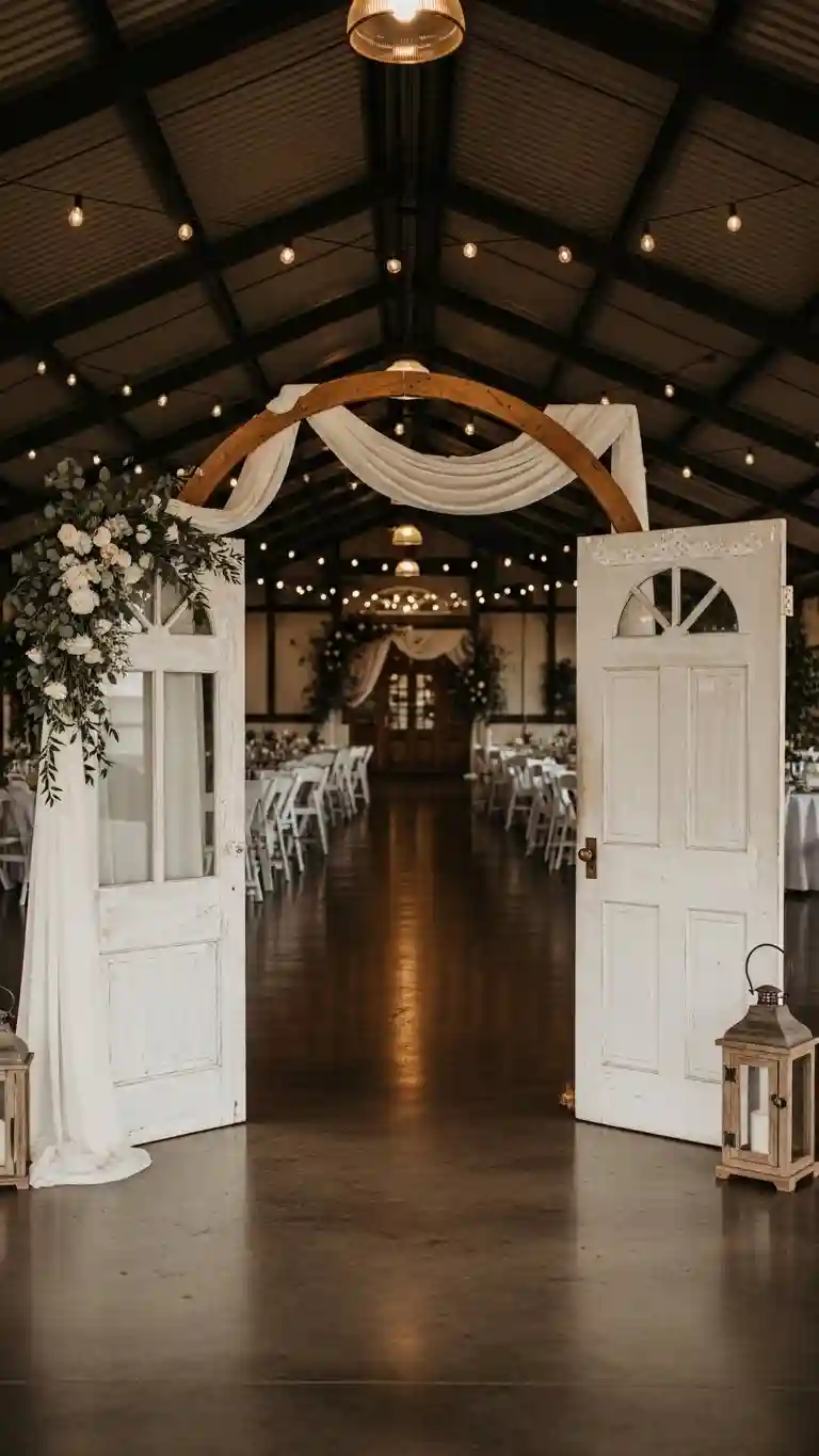 Aisle Runners with Coastal Motifs Vintage Doors or Arches for Rustic or Classic Themes