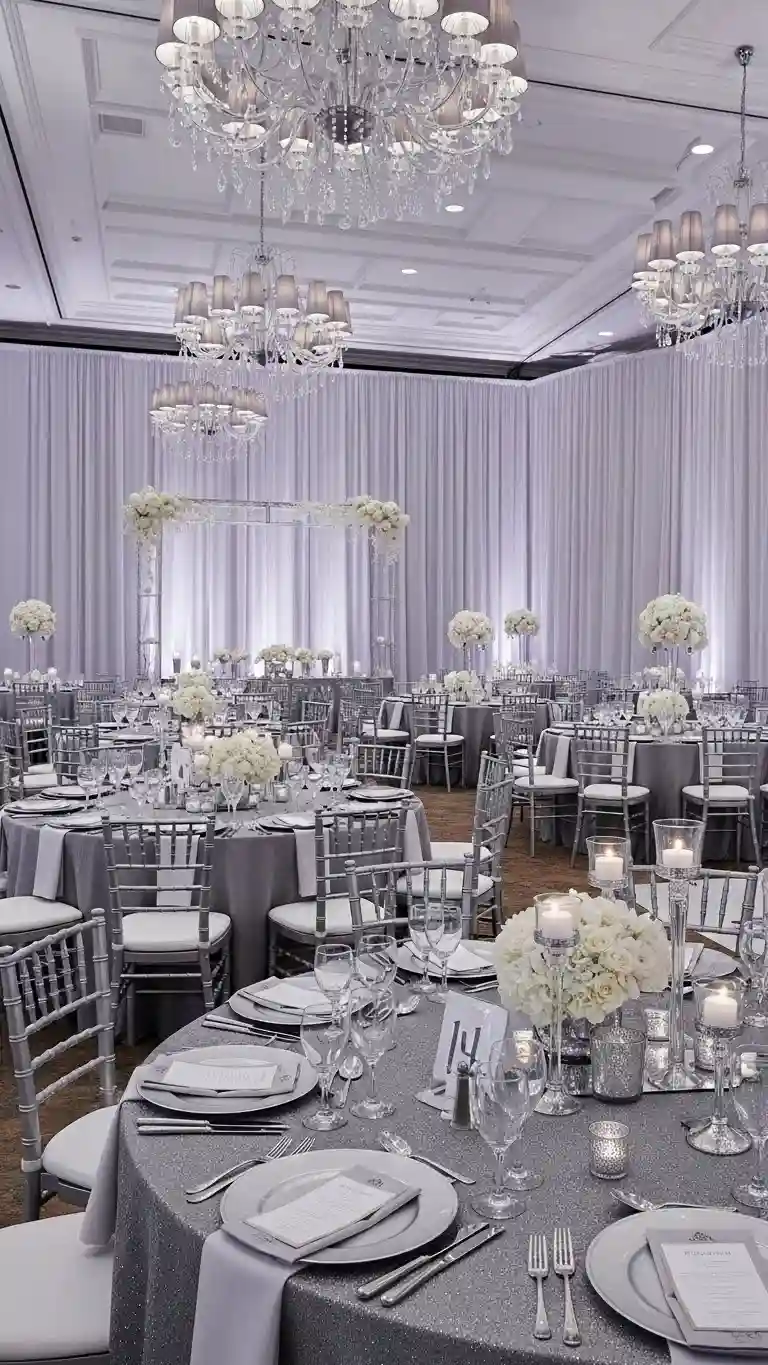 Aisle Runners with Coastal Motifs Planning a Cohesive Silver Wedding Reception