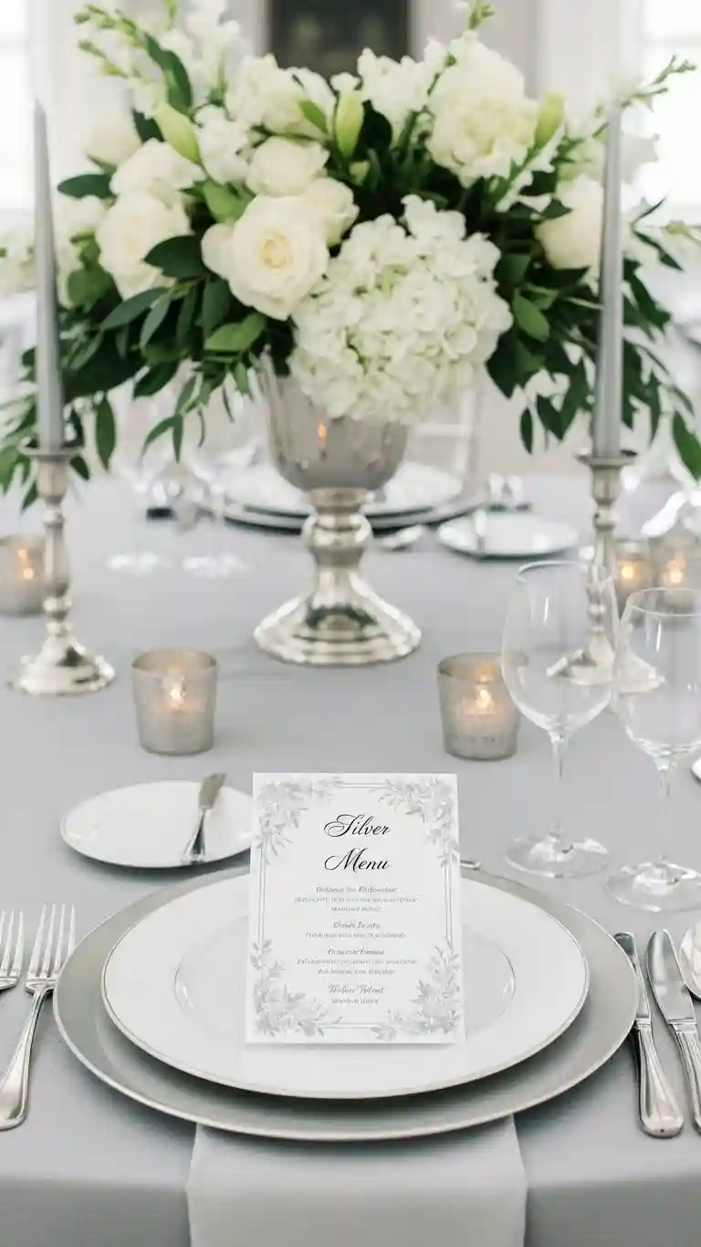 Coordinated Metallic Menu Cards Coordinated Metallic Menu Cards