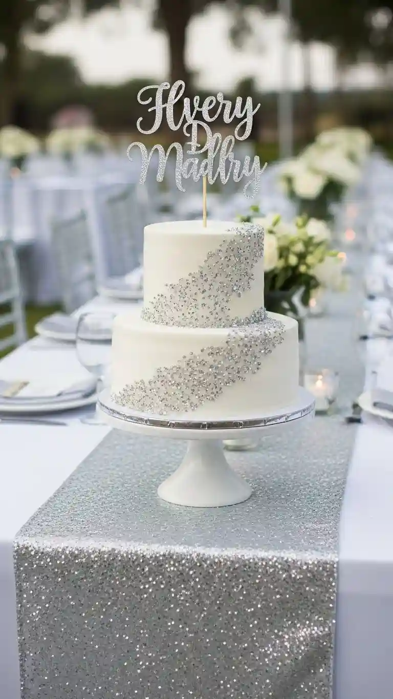 Glittering Cake Toppers or Metallic Accents Glittering Cake Toppers or Metallic Accents