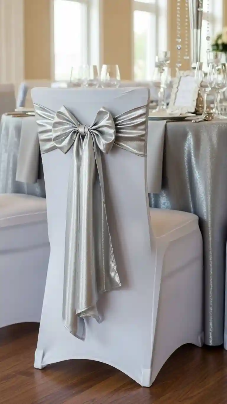 Aisle Runners with Coastal Motifs Metallic Chair Sashes for Glamorous Seating