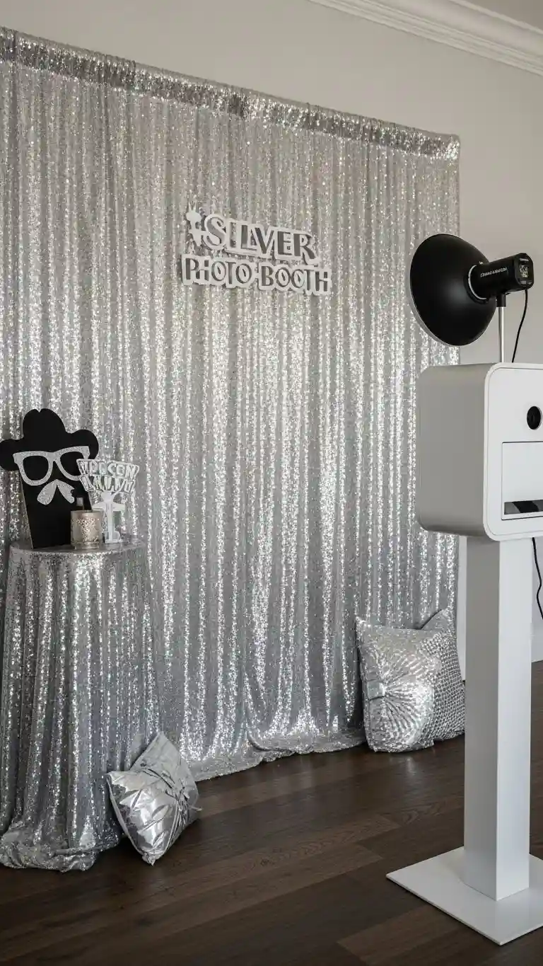 Aisle Runners with Coastal Motifs Silver Photo Booth Backdrops