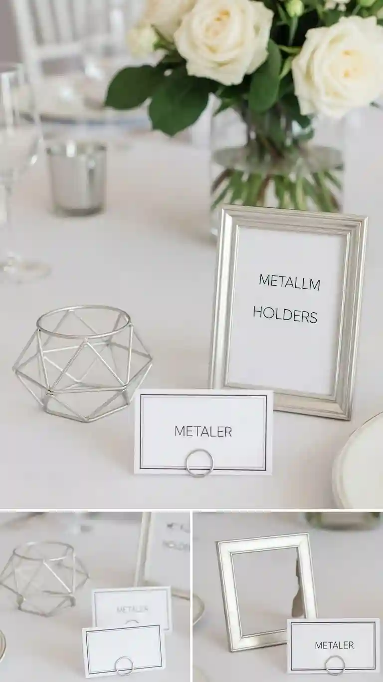 Aisle Runners with Coastal Motifs Metallic Place Card Holders