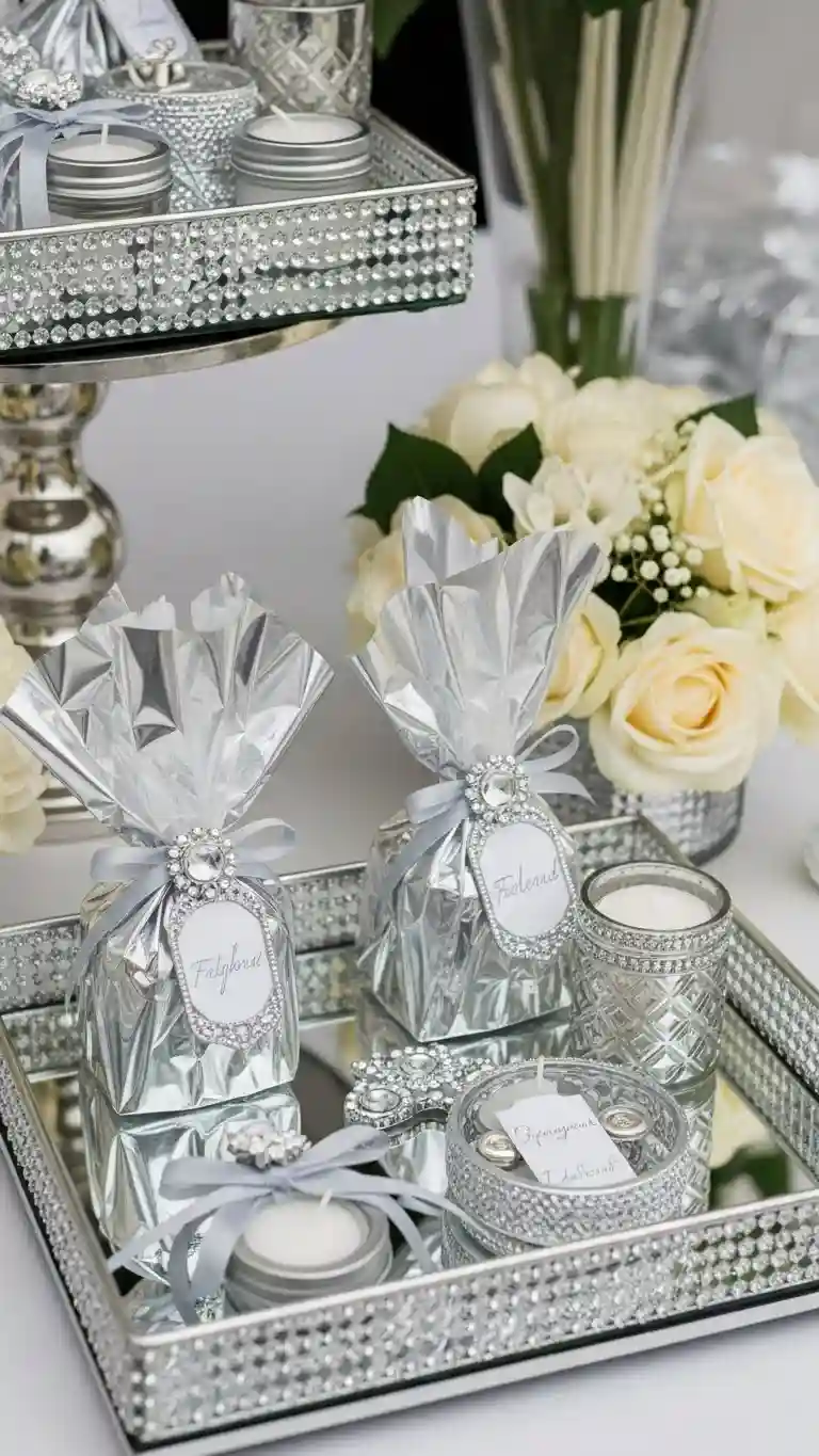 Aisle Runners with Coastal Motifs Silver-Themed Wedding Favors