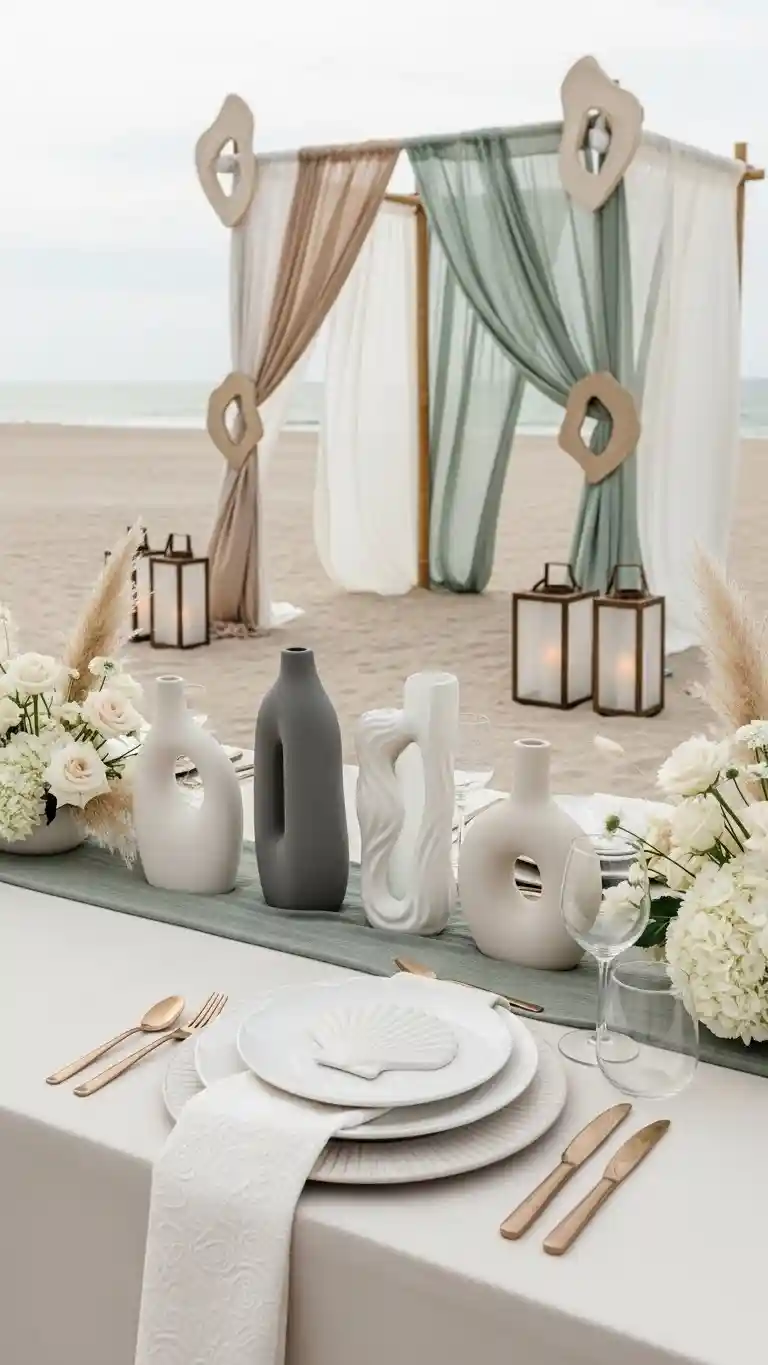 Aisle Runners with Coastal Motifs Shell-Inspired Decorative Accents with Artistic Restraint