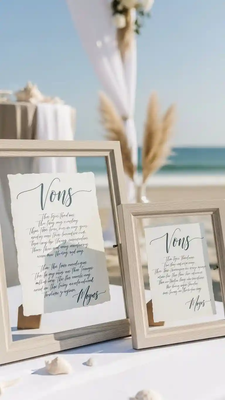 Aisle Runners with Coastal Motifs Framed Vow Displays for Emotional Focus
