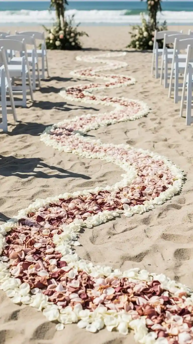 Aisle Runners with Coastal Motifs Aisle Petal Patterns Inspired by Coastal Landscapes