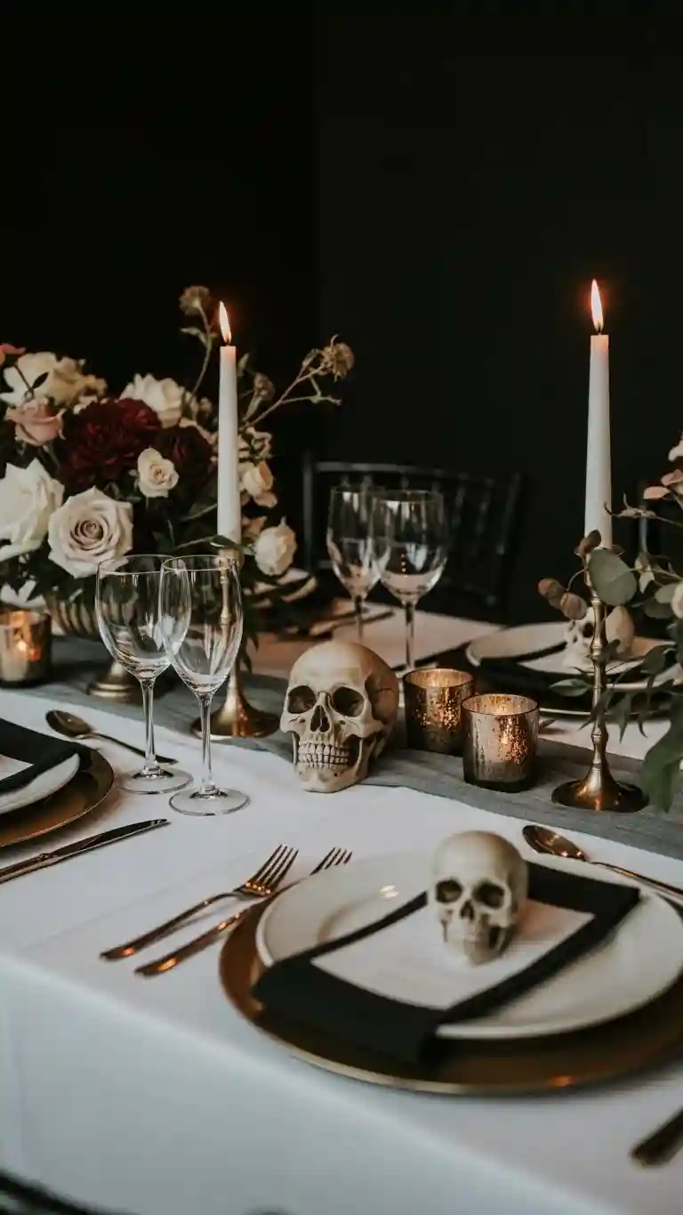 Aisle Runners with Coastal Motifs Skull-Inspired Accents Used Tastefully