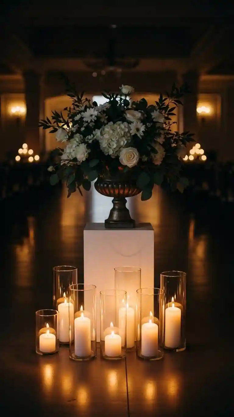 Aisle Runners with Coastal Motifs Candles as Part of Exit or Farewell Displays