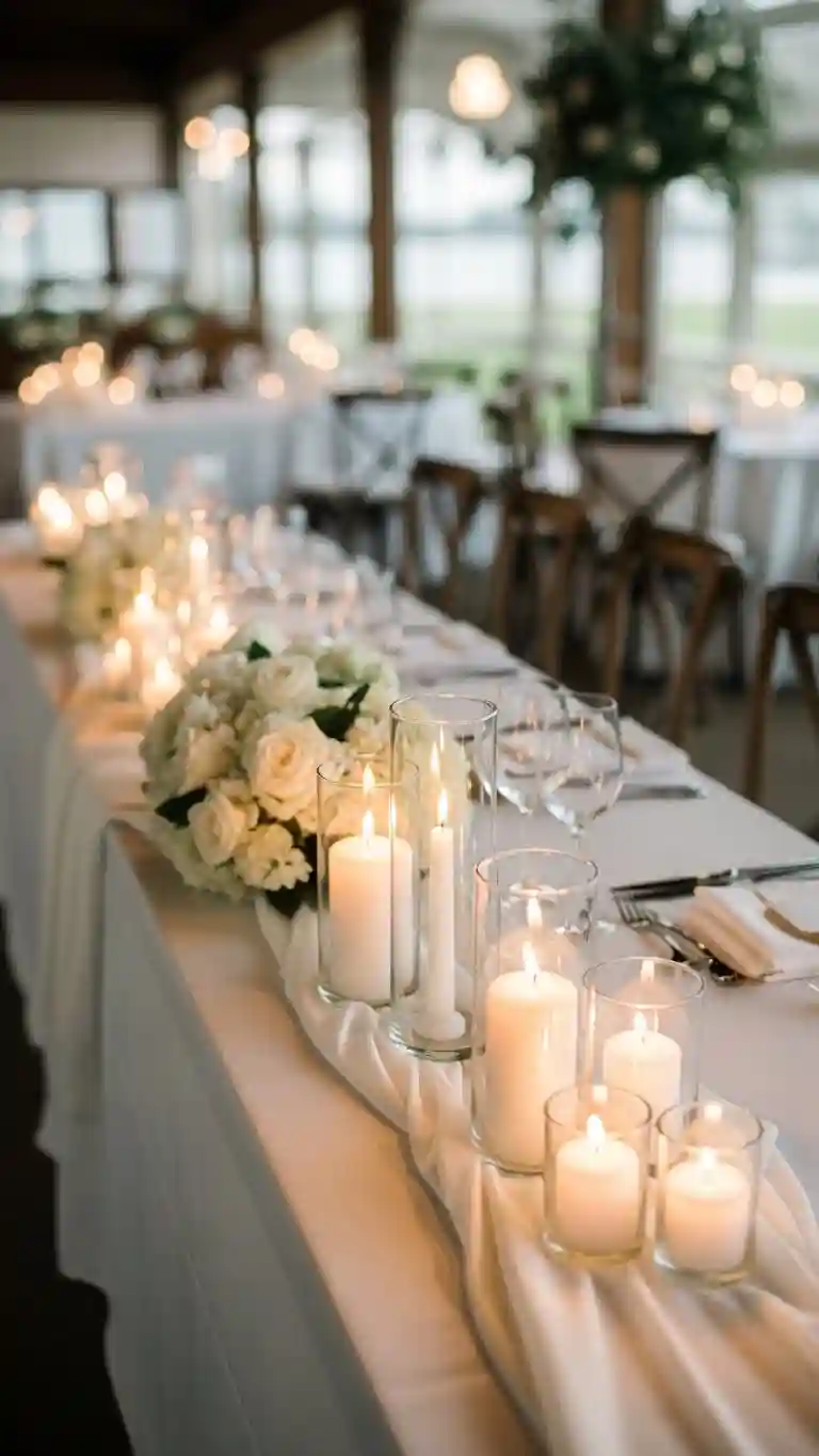 Aisle Runners with Coastal Motifs Candle Décor for Head Tables