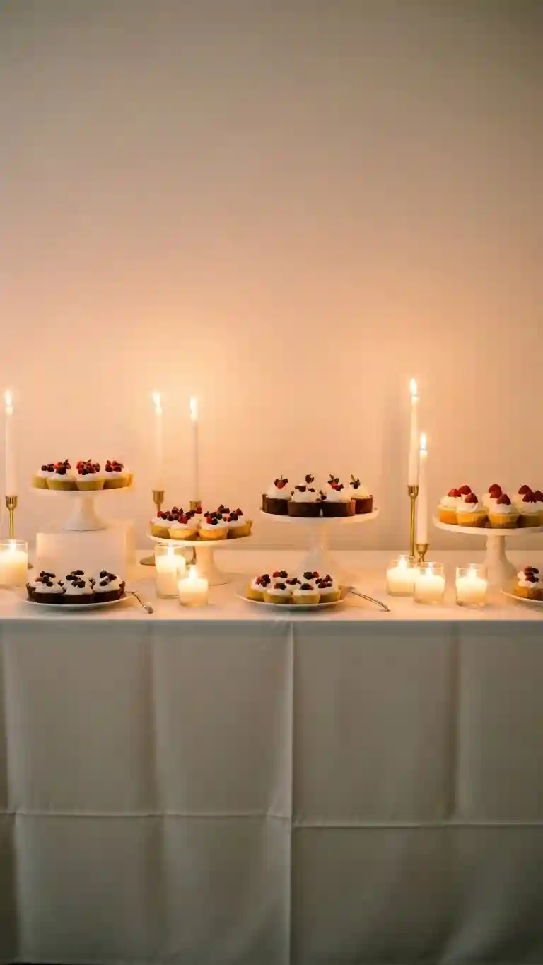 Aisle Runners with Coastal Motifs Candles as Statement Pieces on Dessert Tables