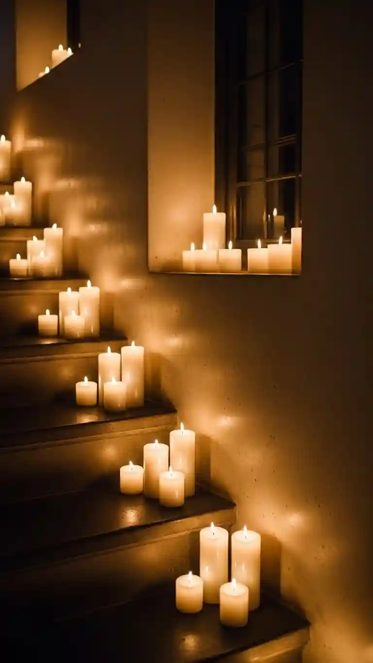 Aisle Runners with Coastal Motifs Candlelit Staircases and Architectural Features