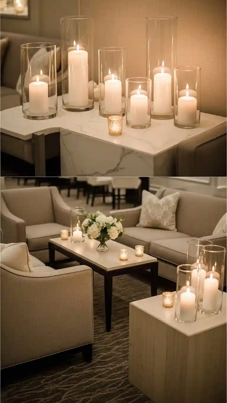 Aisle Runners with Coastal Motifs Candle Decor for Reception Lounge Areas