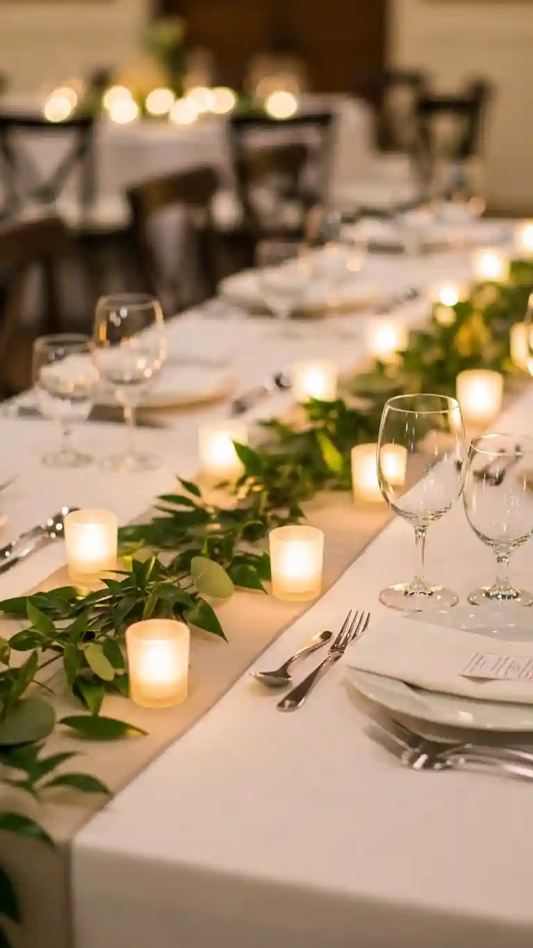 Aisle Runners with Coastal Motifs Votive Candles for Intimate Table Glow