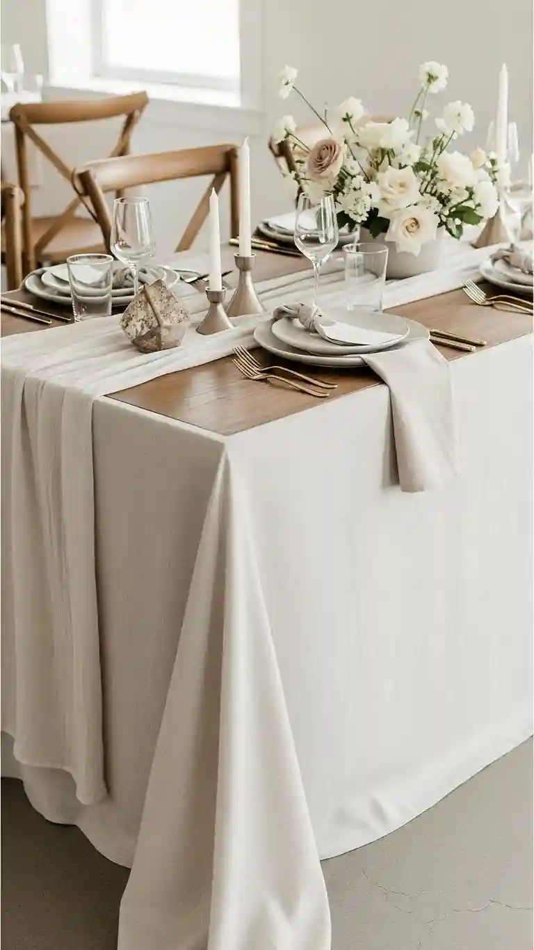 Aisle Runners with Coastal Motifs Soft Linen Tablecloths for an Effortlessly Elegant Foundation