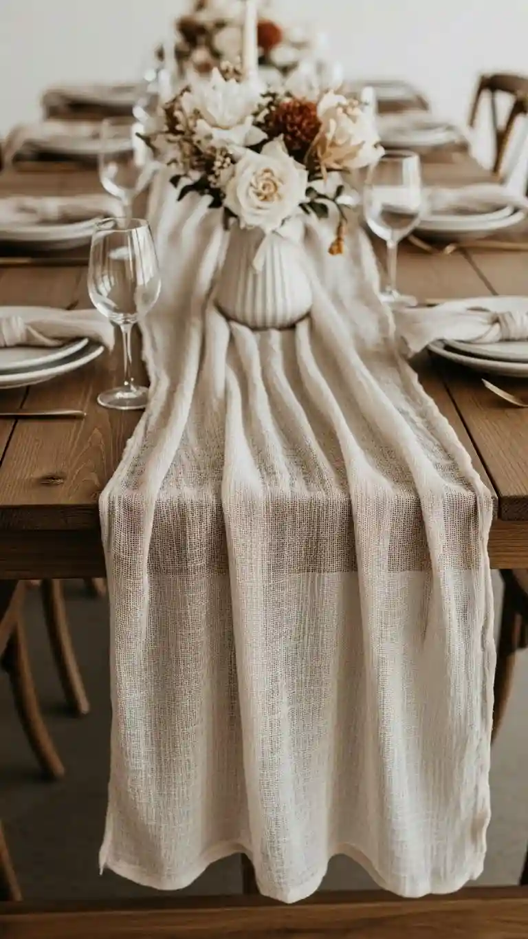 Aisle Runners with Coastal Motifs Neutral Table Runners with Subtle Texture