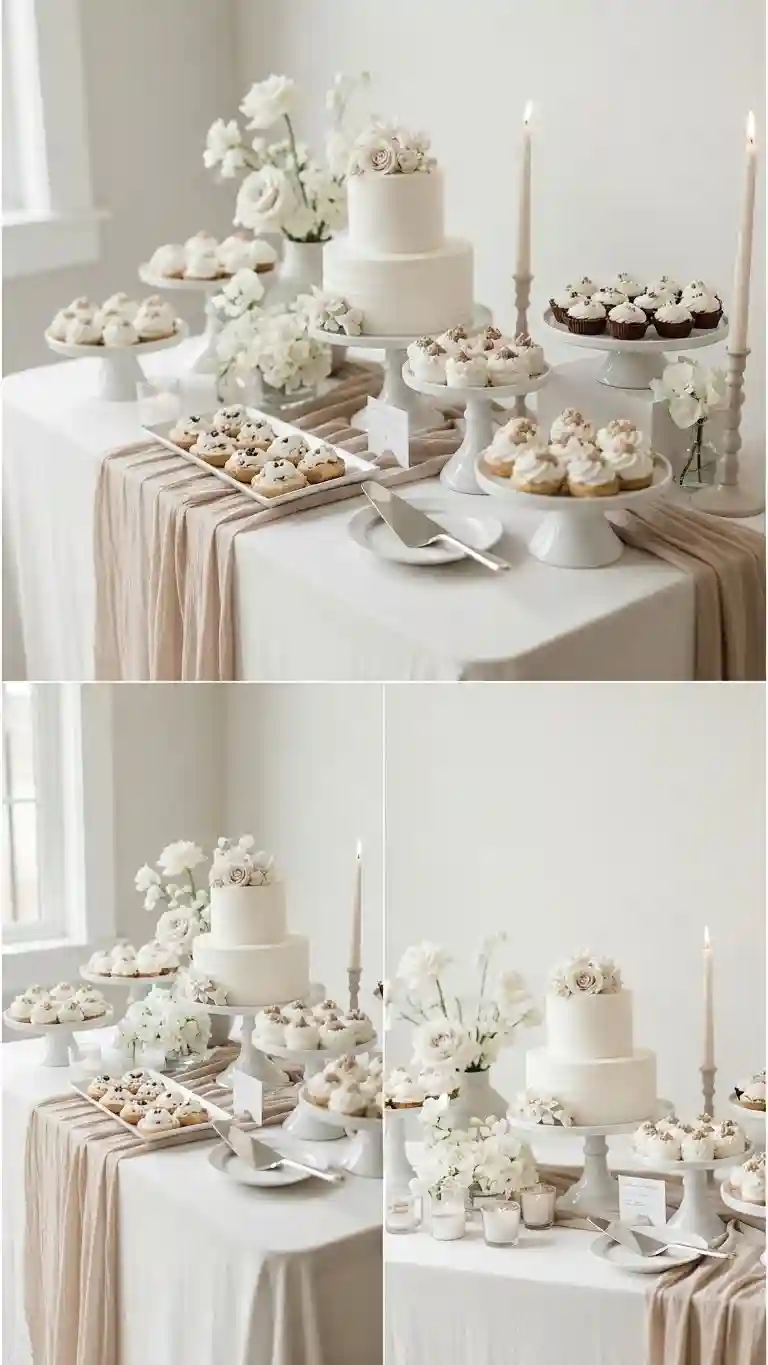 Aisle Runners with Coastal Motifs Monochromatic Dessert Tables for a Chic, Neutral Look