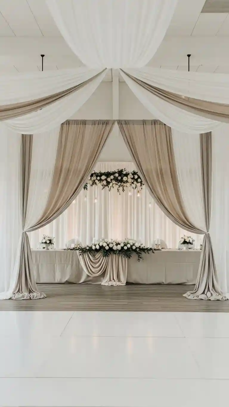 Aisle Runners with Coastal Motifs Soft Draped Fabrics for Romantic Atmosphere