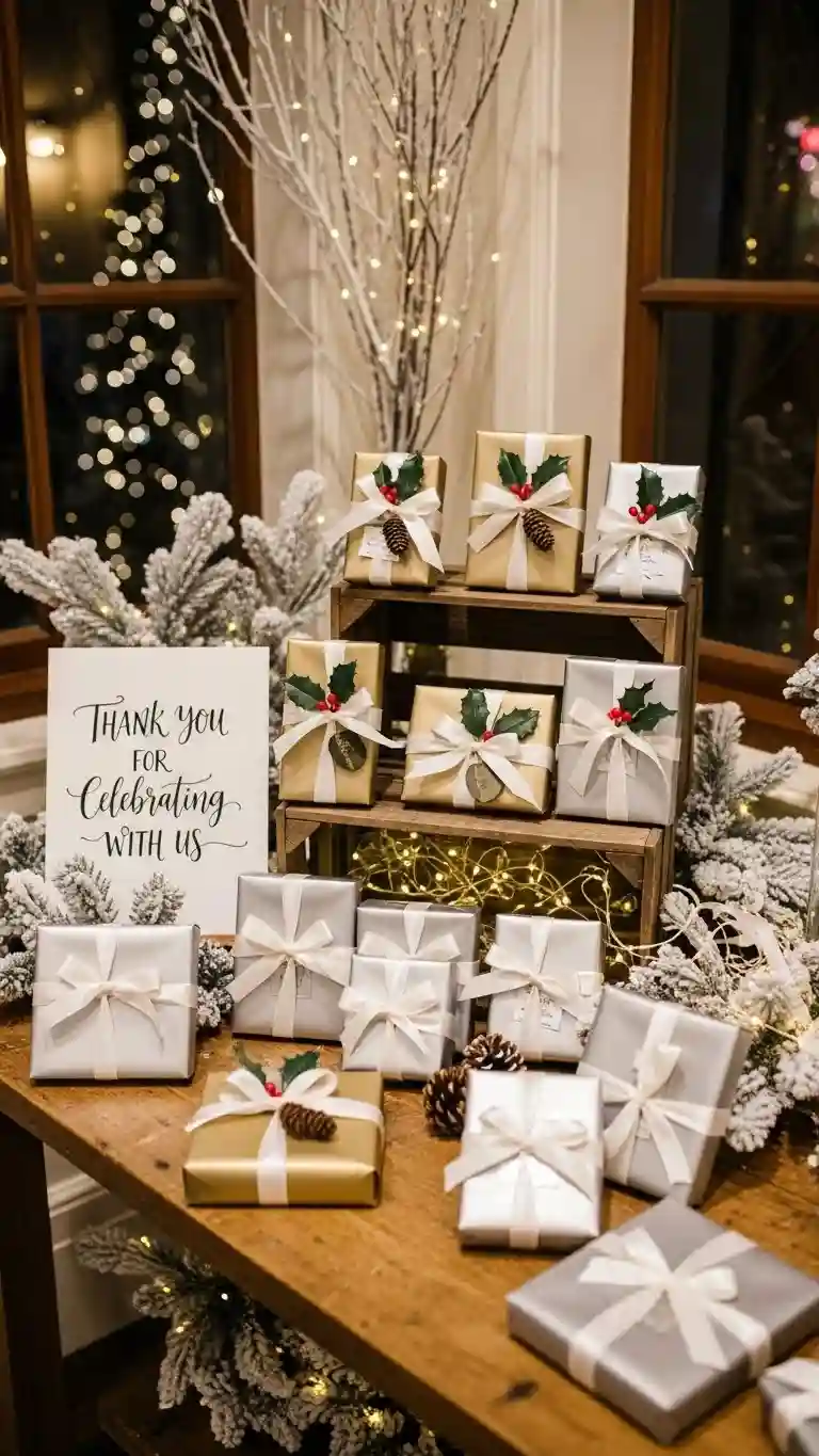 Aisle Runners with Coastal Motifs Thoughtful Favors Displayed with Seasonal Style