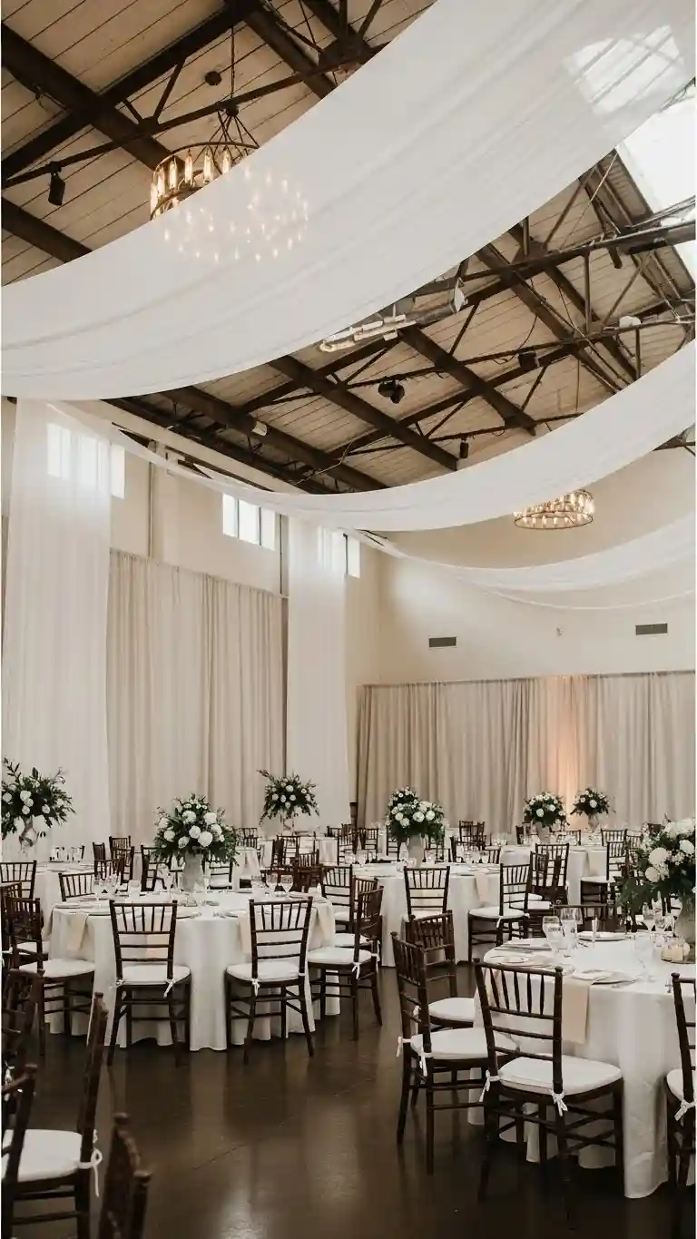 Aisle Runners with Coastal Motifs Winter-Inspired Drapery for Added Warmth