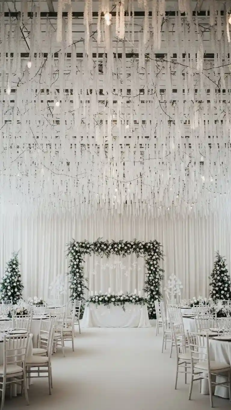 Aisle Runners with Coastal Motifs Winter-Inspired Ceiling Decor for Visual Depth