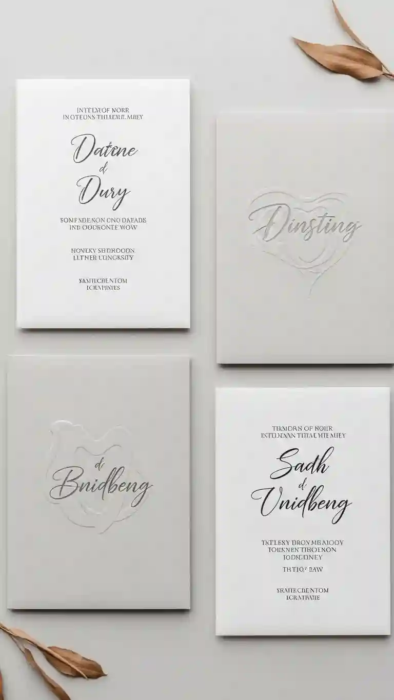 Aisle Runners with Coastal Motifs Minimalist 3D Wedding Invitations with Raised Typography