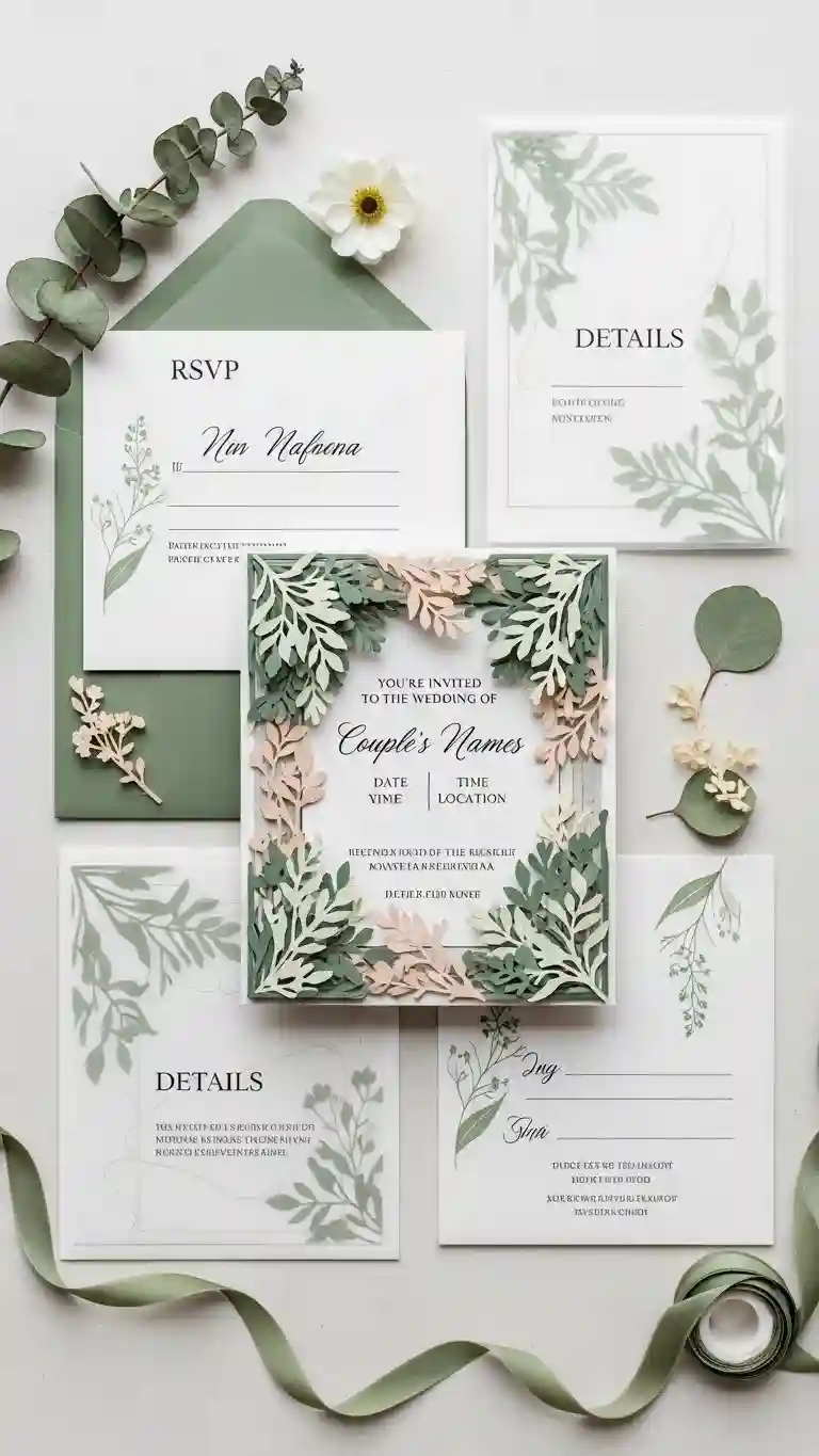 Aisle Runners with Coastal Motifs Garden-Inspired 3D Wedding Invitations
