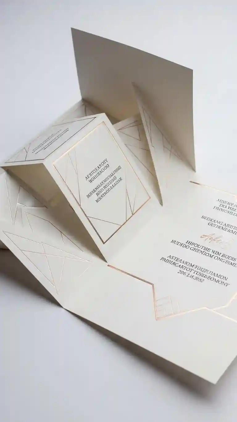 Aisle Runners with Coastal Motifs Architectural Fold 3D Wedding Invitations