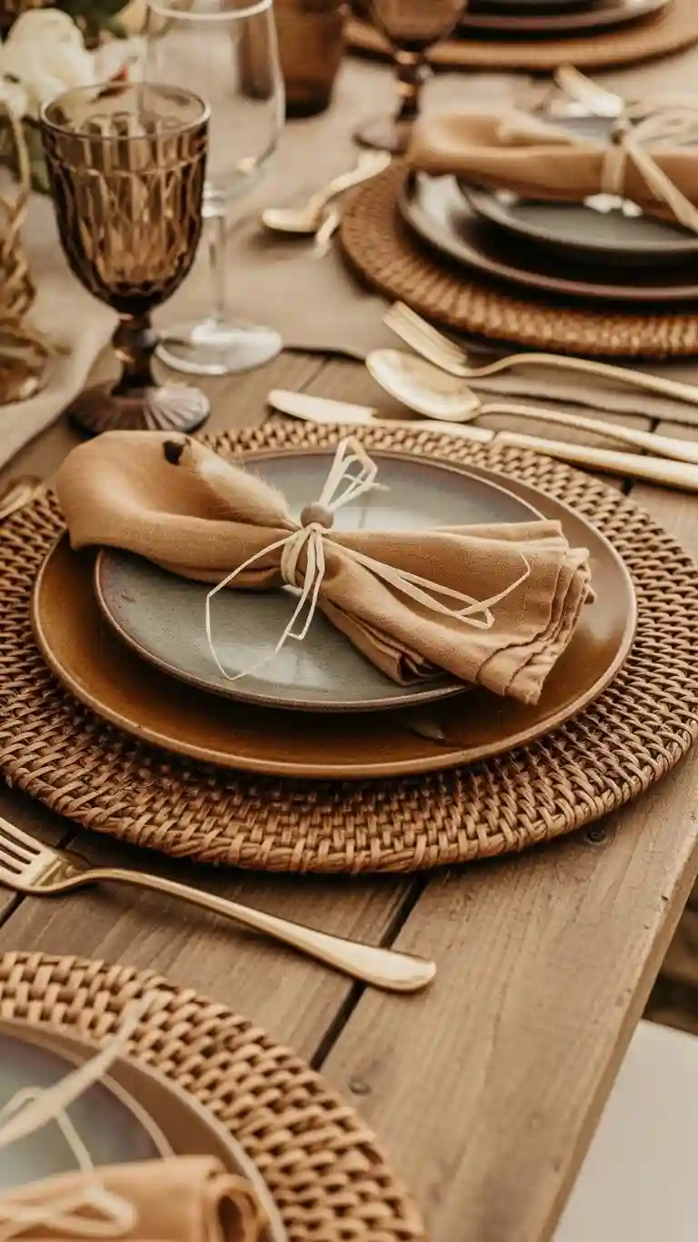 Aisle Runners with Coastal Motifs Textured Place Settings