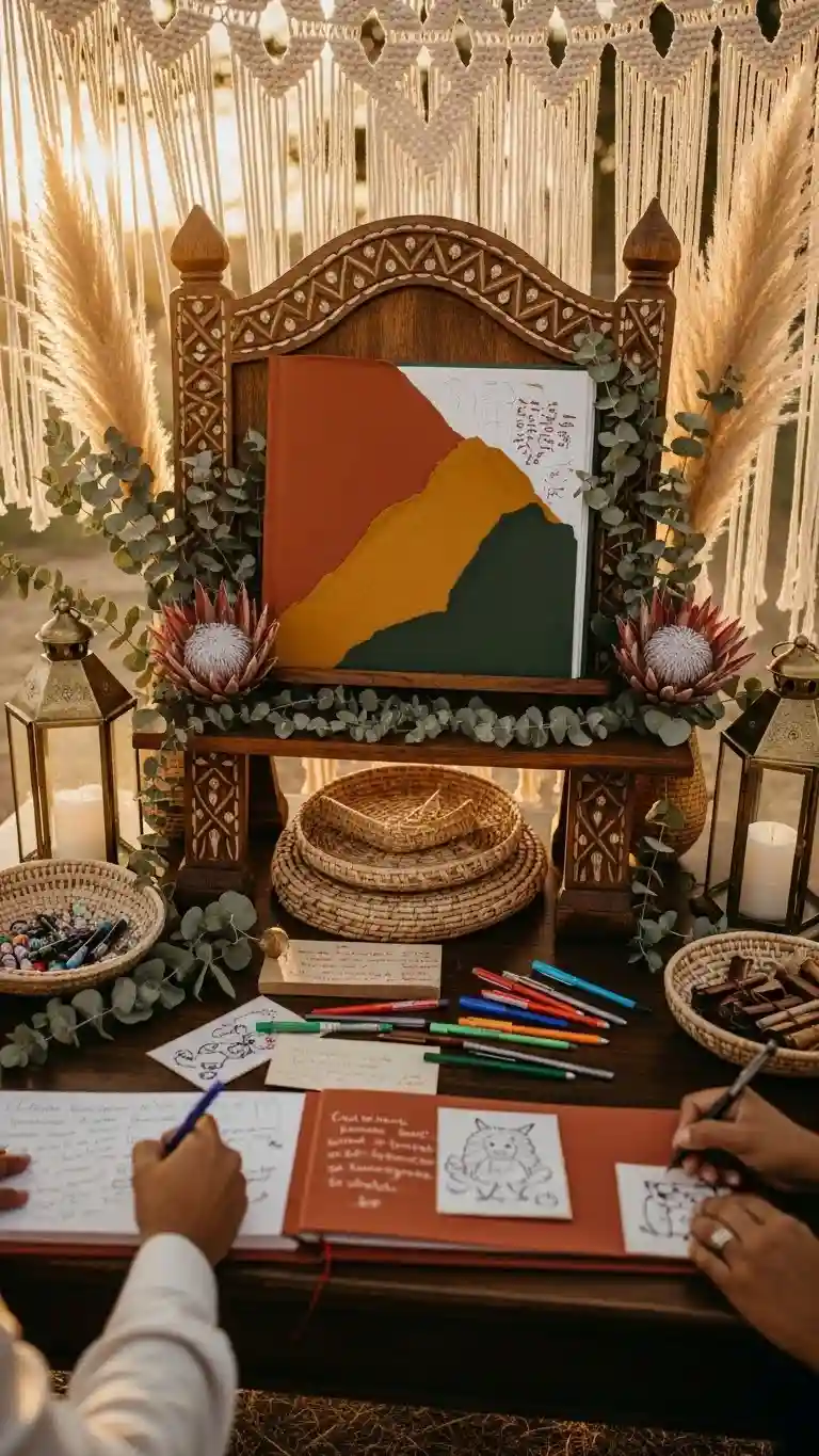 Aisle Runners with Coastal Motifs Earthy Guest Book Displays