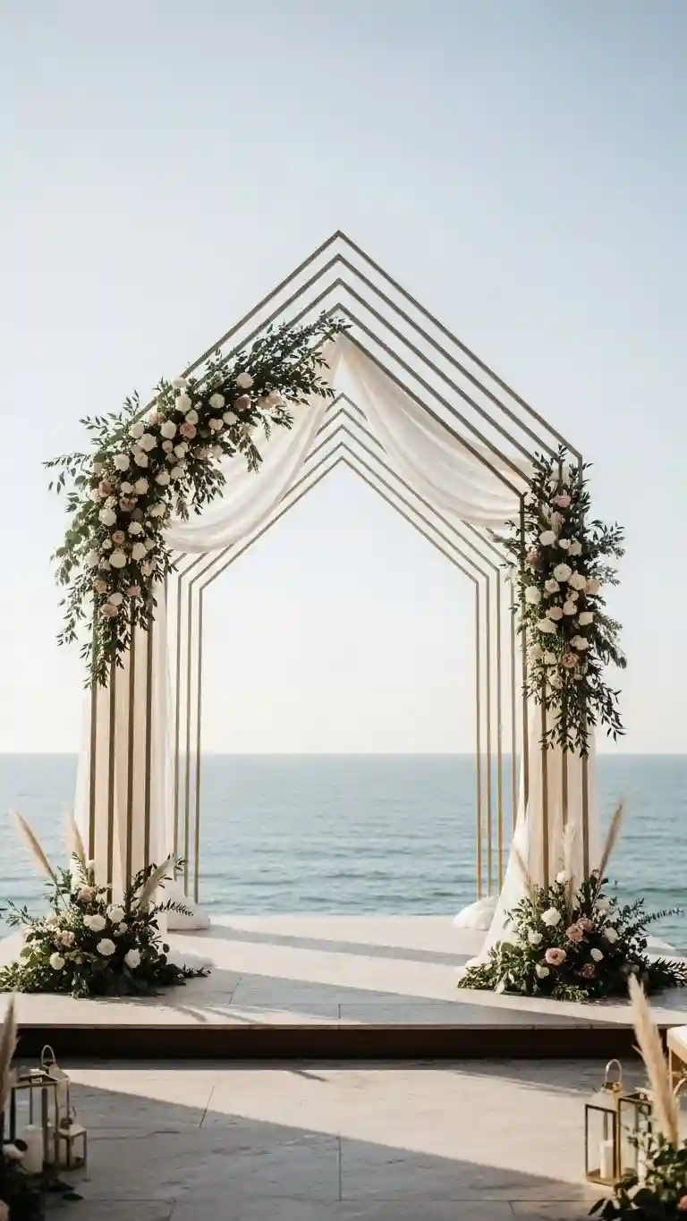 Aisle Runners with Coastal Motifs Geometric Ceremony Arches