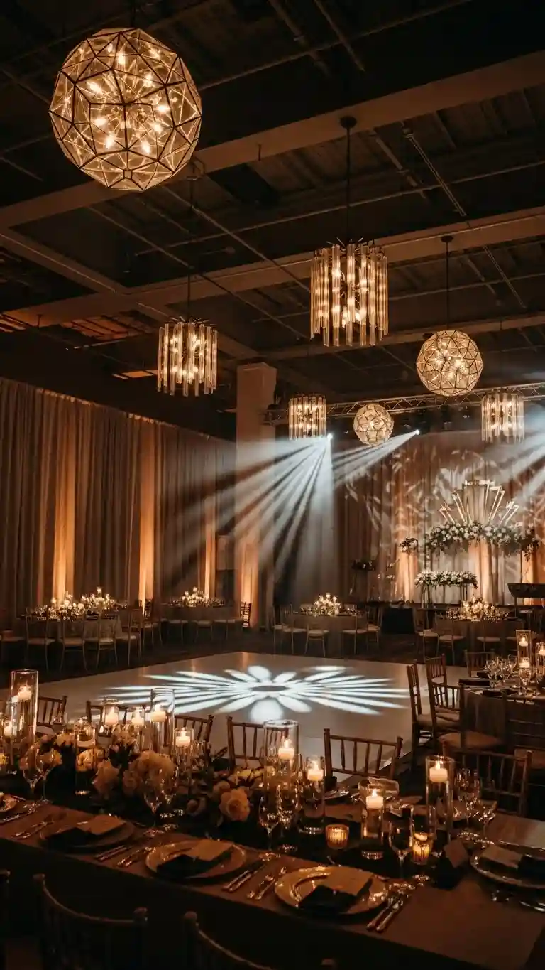 Aisle Runners with Coastal Motifs Statement Lighting Installations