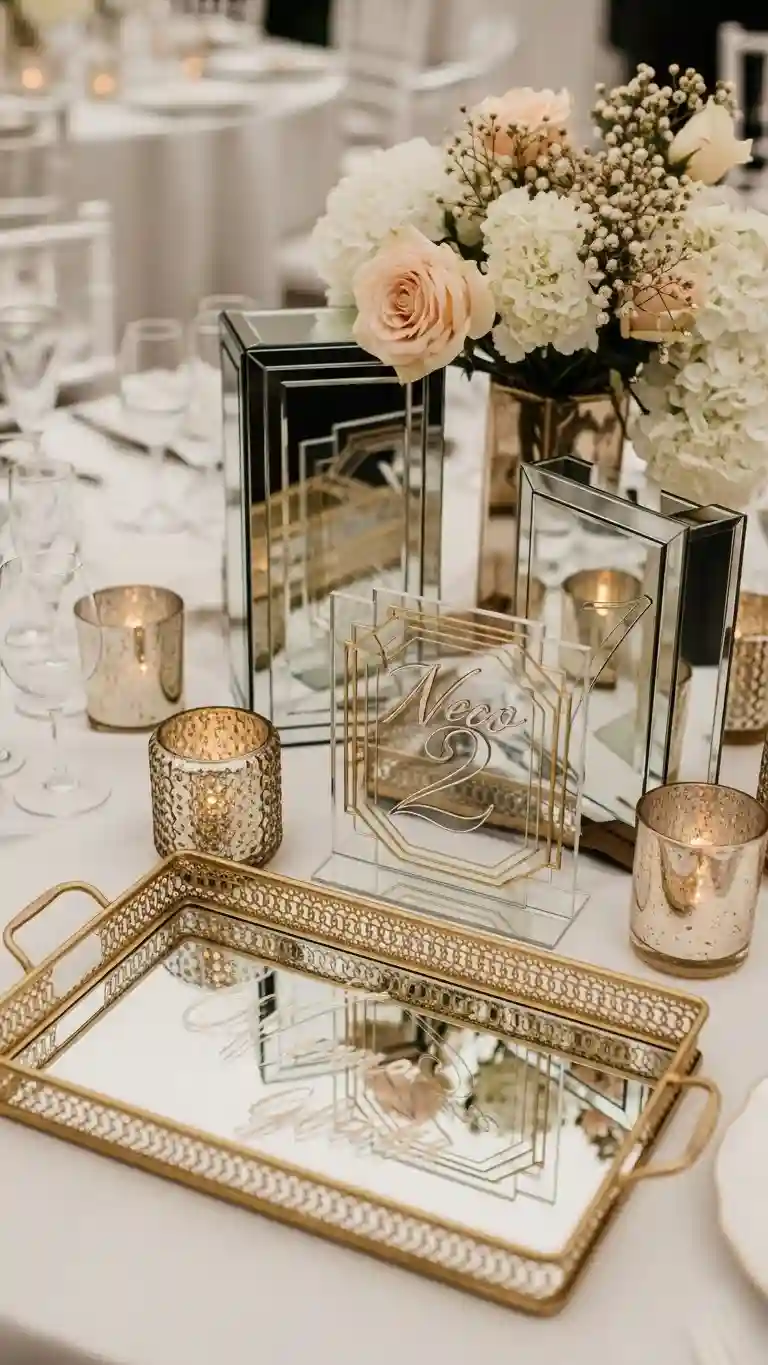 Aisle Runners with Coastal Motifs Mirrored Decor Accents