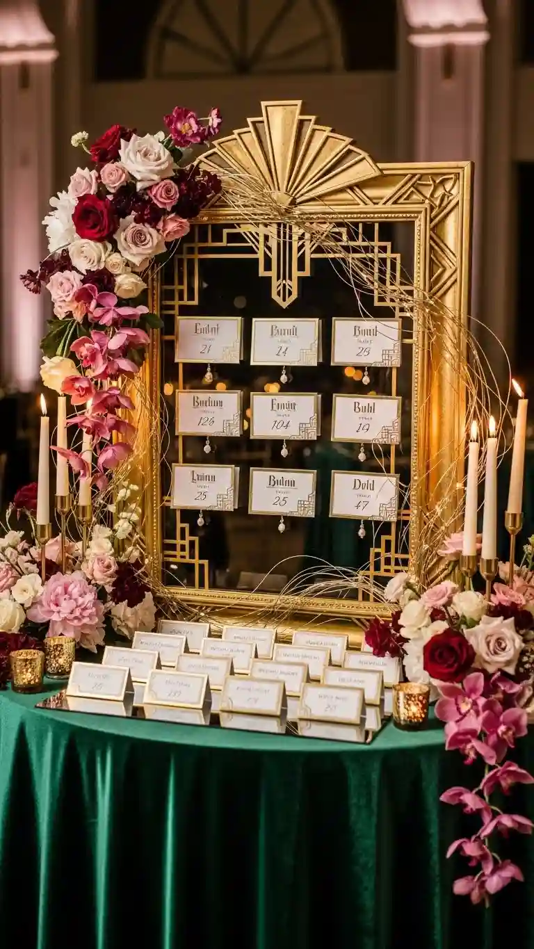 Aisle Runners with Coastal Motifs Statement Escort Displays Inspired by Neo Deco Wedding Glam