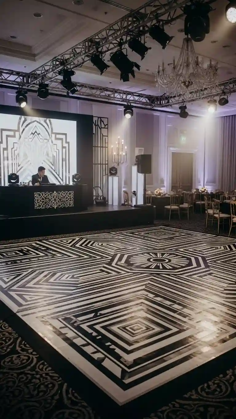Aisle Runners with Coastal Motifs Statement Dance Floors with Neo Deco Wedding Glam Energy