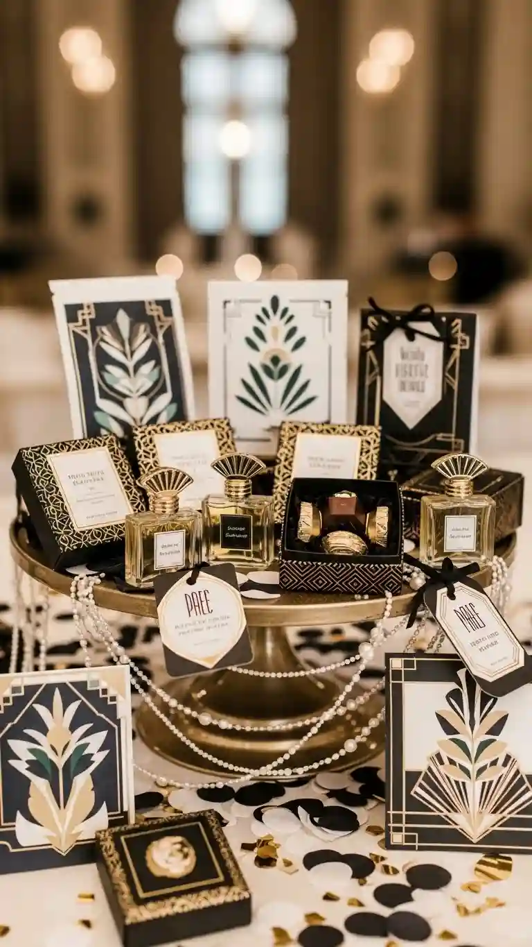 Aisle Runners with Coastal Motifs Refined Favors Styled with Neo Deco Elegance