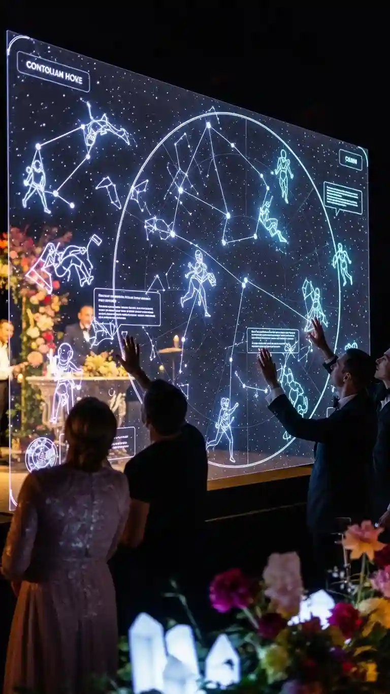 Aisle Runners with Coastal Motifs Interactive Constellation Maps